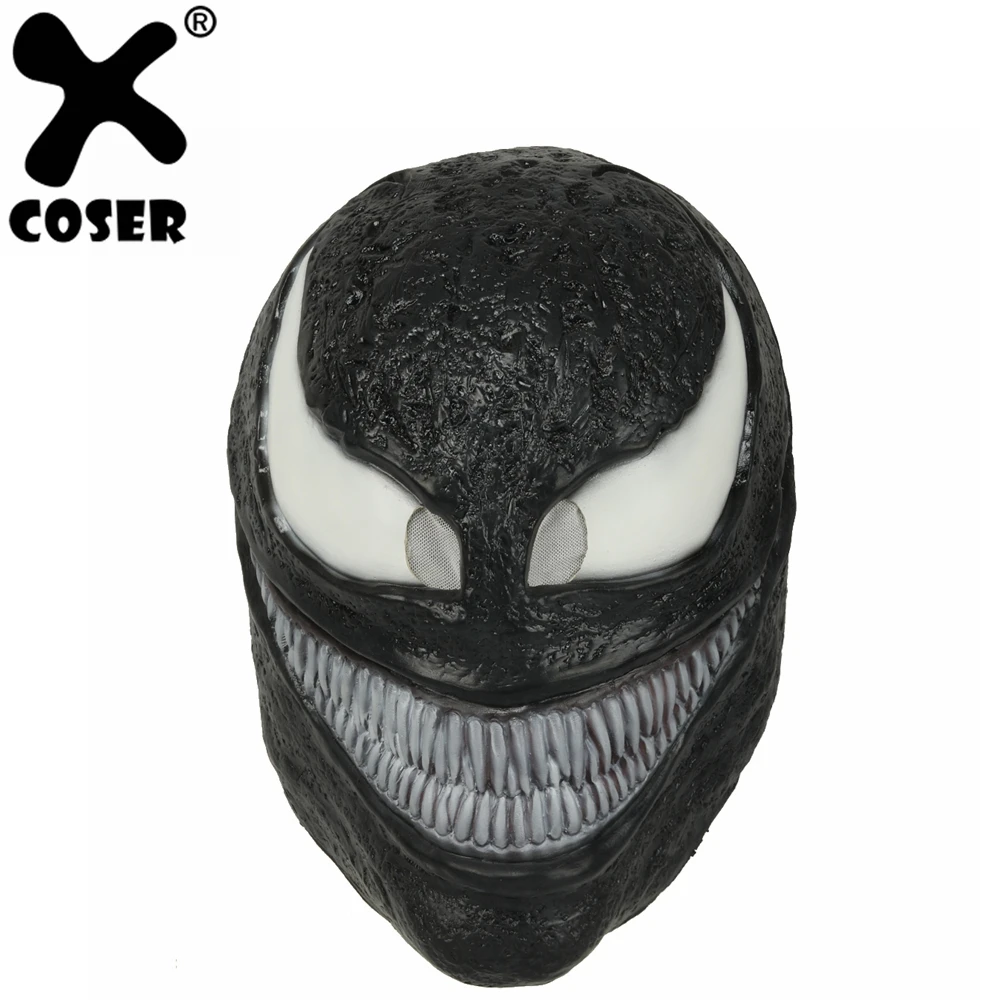 XCOSER Человек паук фильм Веном Маска Латекс Косплей Темный супергерой Полная