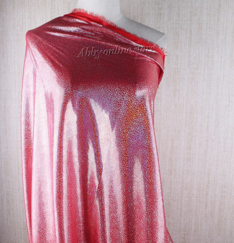 2 метра флуоресцентная ткань лазер не растягивается вязать красочные блестящие