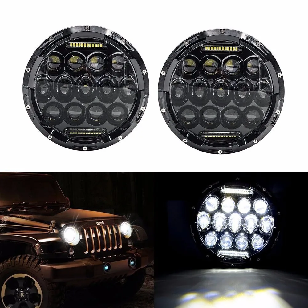2 шт. 7 дюймовые светодиодные фары дальнего/ближнего света 75 Вт|light for|round led headlightround