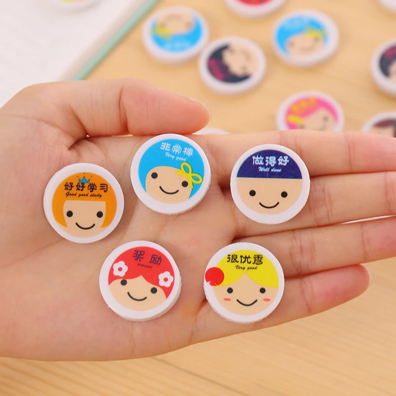 DL мультяшный резиновый цветной круглый ластик для студентов оптовая продажа