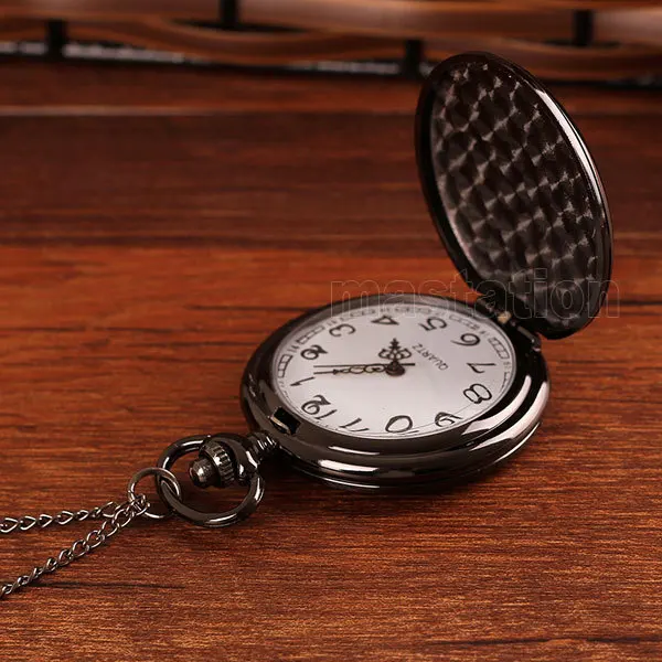 Черные Круглые Гладкие карманные часы в стиле стимпанк P200|steampunk pocket watch|pocket watchwatches