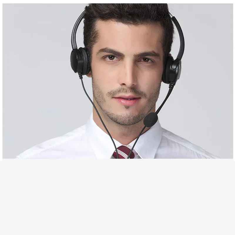 Hands-free Call Center USB Binaural Surround Stereo Headset Headphone with Mic Microphone Earpiece for Laptop Desk Telephone | Электроника