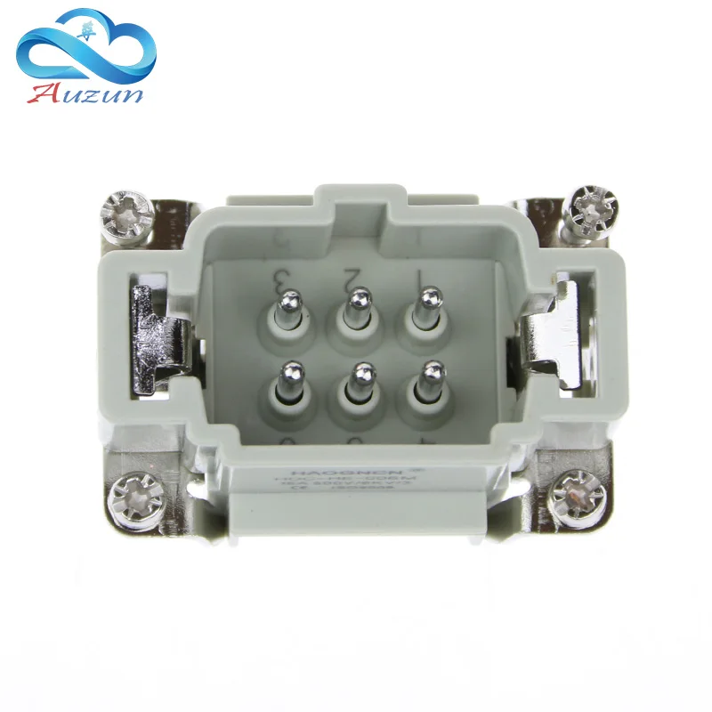 H6B - HE rectangular heavy-duty connector 6-006-1 needle aviation plug at the top for a single button 16 a500v screw feet | Обустройство