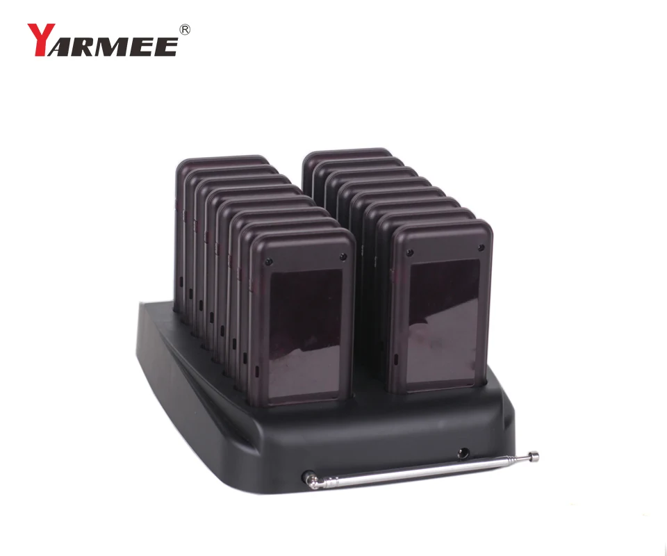 YARMEE 1 передатчик + 16 Coaster пейджер беспроводной система вызова в очереди для