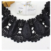 12 cm width high quality black crocheted water soluble embroidered lace trimlace trimmings for sewing garment decoration