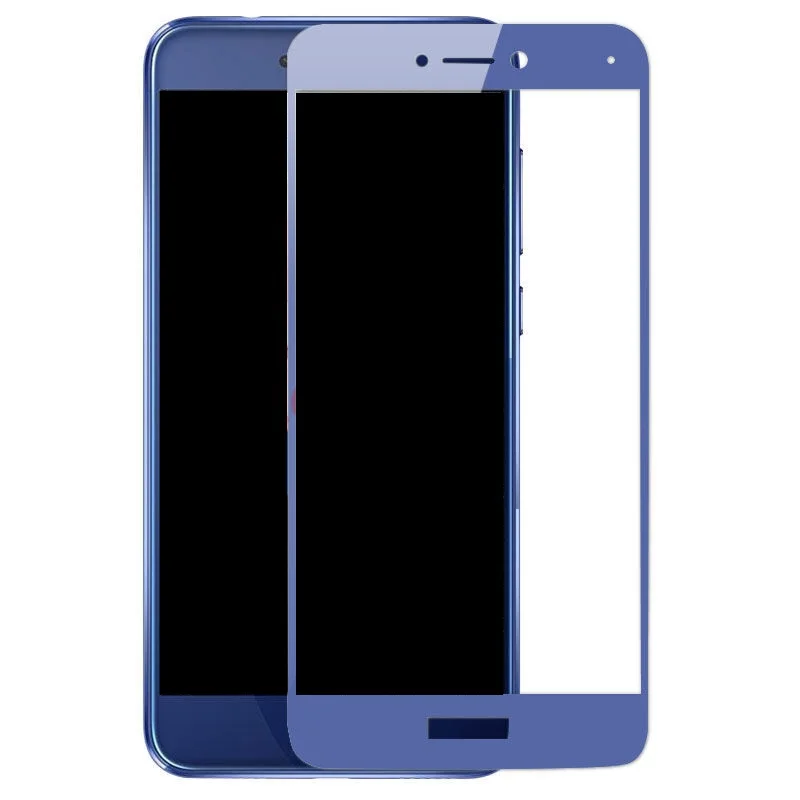 blue Полное покрытие из закаленного стекла для HUAWEI GR3 GR 3 Защитная крышка экрана черный белый золотой синий Чехол 9 H на кристаллах тонкий прозрачный - Цвет: blue