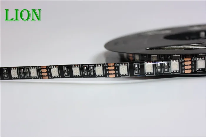 12 В постоянного тока черная Светодиодная лента PCB 5050 60 светодиодов/м печатная