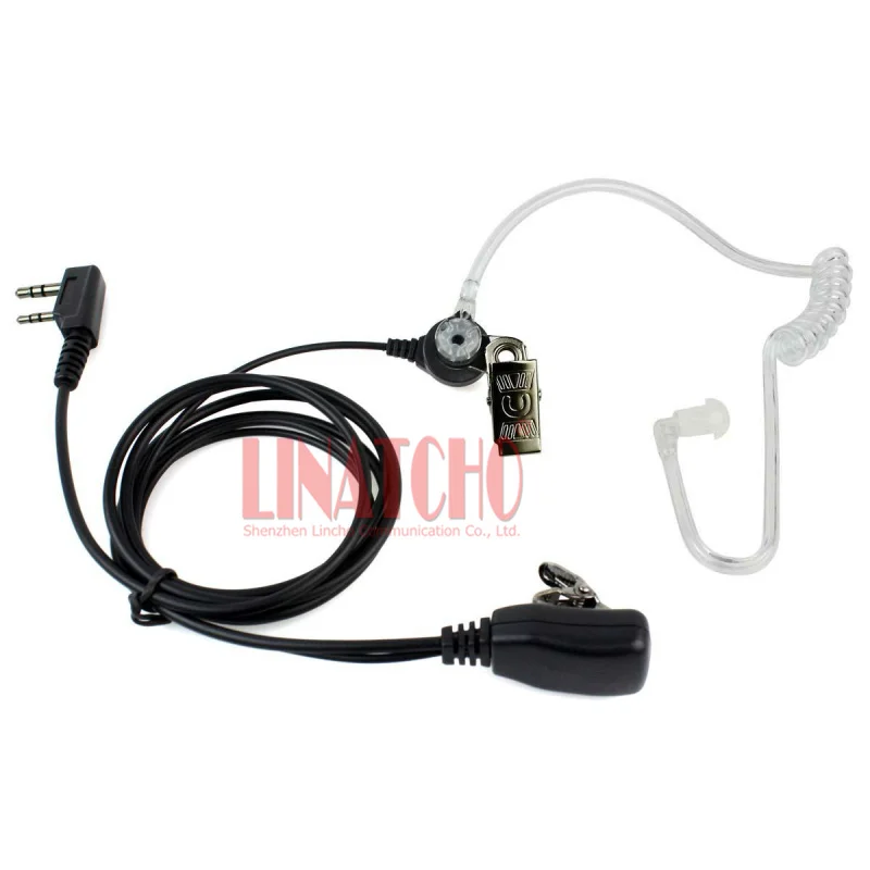 2 pin Воздушная трубка ухо наушник микрофон для двухстороннее радио UV-5R BF-888s UV-82 UV-5RE