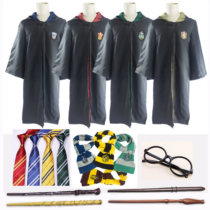 Халат, накидка, галстук, шарф, палочка, очки Ravenclaw/Gryffindor/Hufflepuff/Slytherin Robe, Маскарадные костюмы, Гермиона, костюм 23