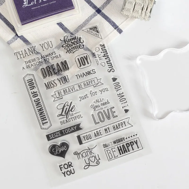 Прозрачные силиконовые штампы с надписью Love|stamp sheet|craft sealstamp card |