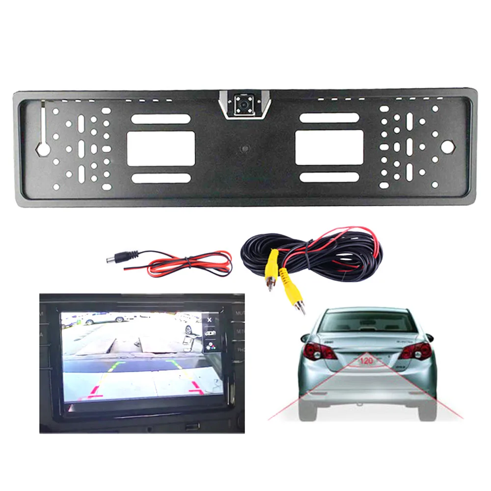 4 Светодиодная Автомобильная камера заднего вида рамка для номерного знака CCD IR