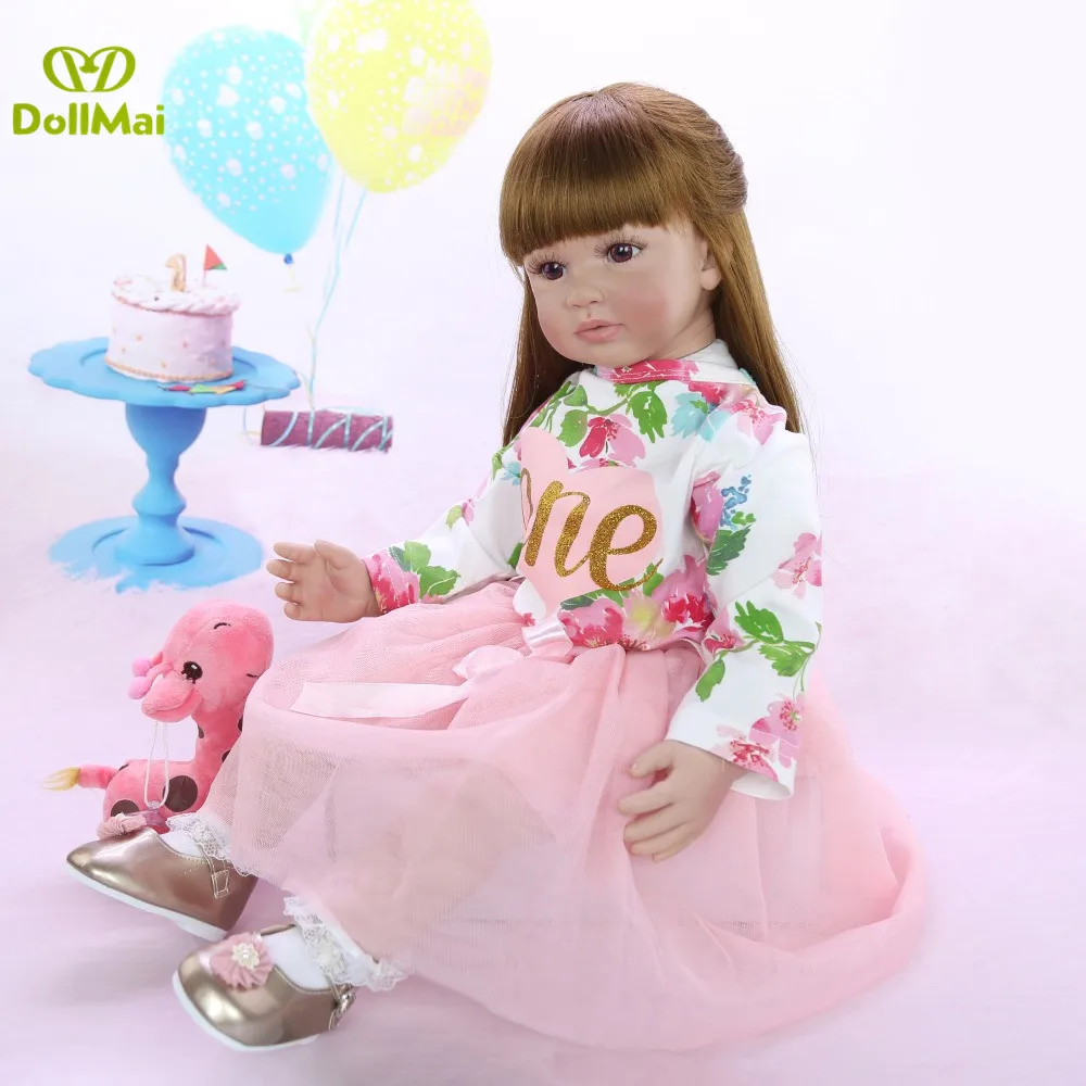 

60cm Silicone Reborn Toddler Toy 24" Lifelike Vinyl Princess Girl Baby Doll High Quality Birthday Gift lol bebes reborn doll