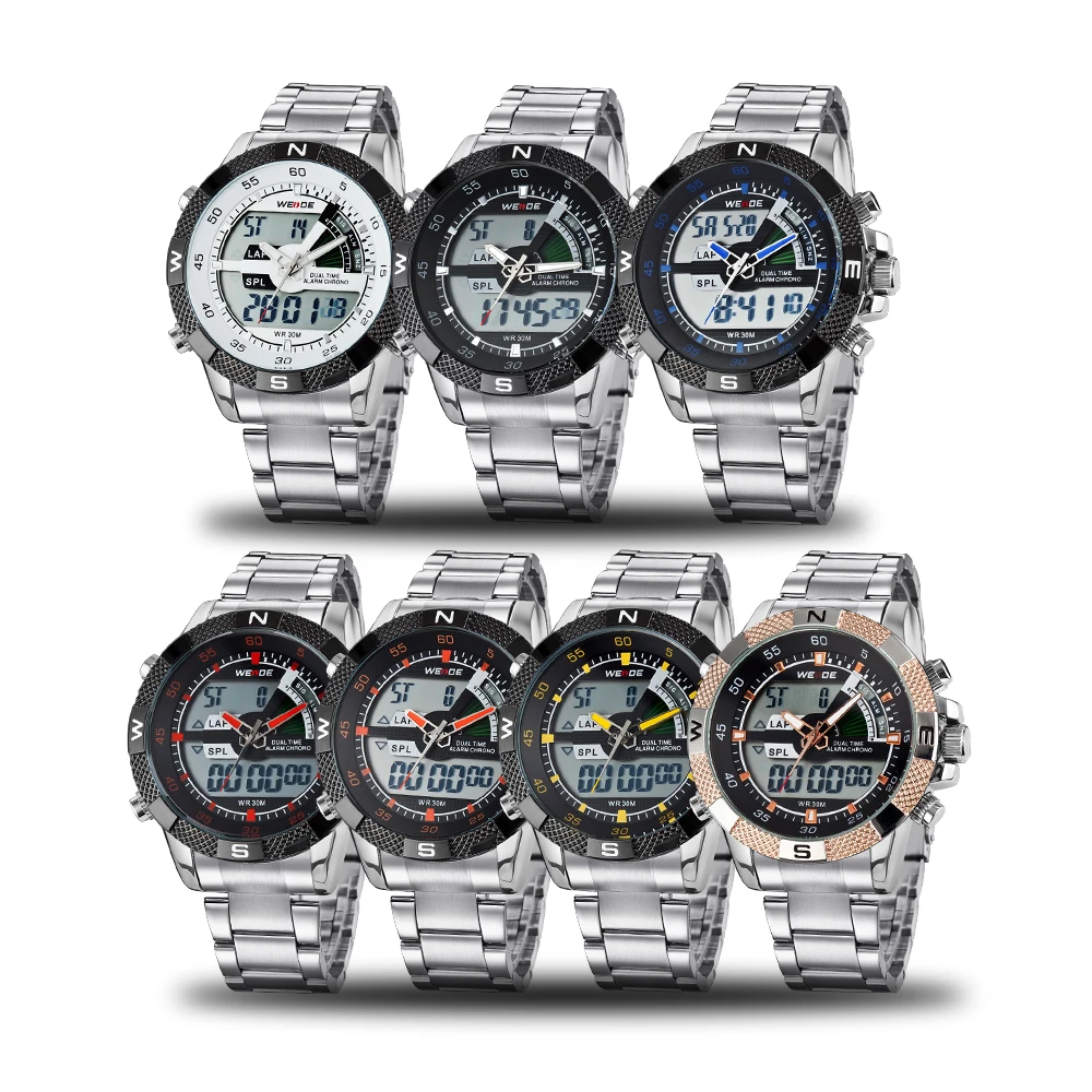 WEIDE часы Открытый Для мужчин спортивный Часы Аналоговый Цифровой Дисплей