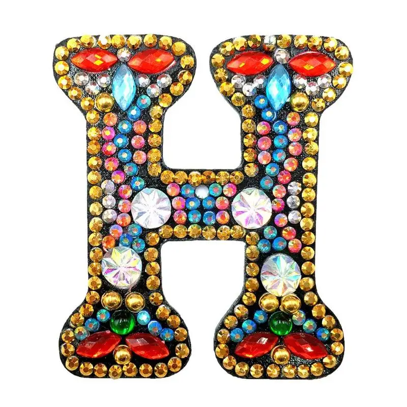 H A-Z DIY брелок алмазная живопись буквы для женщин и девушек сумка для ключей Подвеска подарок специальная форма полная дрель вышивка крестиком - Цвет: H