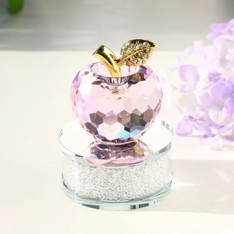 H & D 50 мм (2 дюйма) Хрустальное яблоко Статуэтка Paperweight Стразы основа украшения для