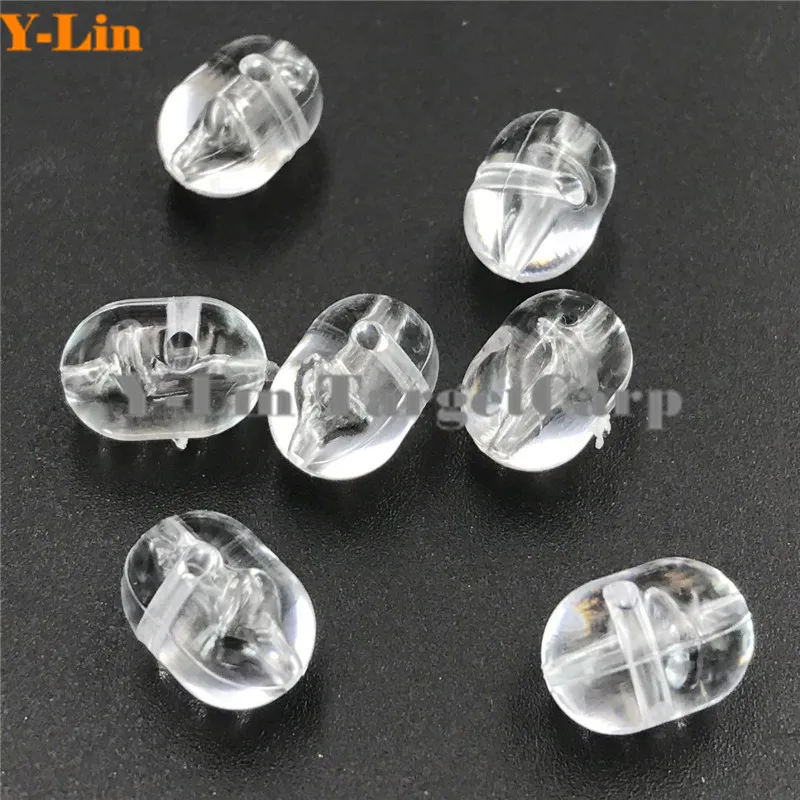 200XFishing Tranparent Oval Double Pearl Drill Cross Beads Hard Clear Sets Of Fishing Lures China Sea | Спорт и развлечения