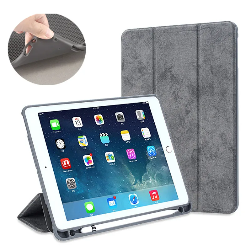 Grey SUREHIN милый чехол для iPad air 10,5 air 3 кожаный умный силиконовый мягкий чехол для iPad Pro 10,5 чехол-карандаш магнитный держатель - Цвет: Grey