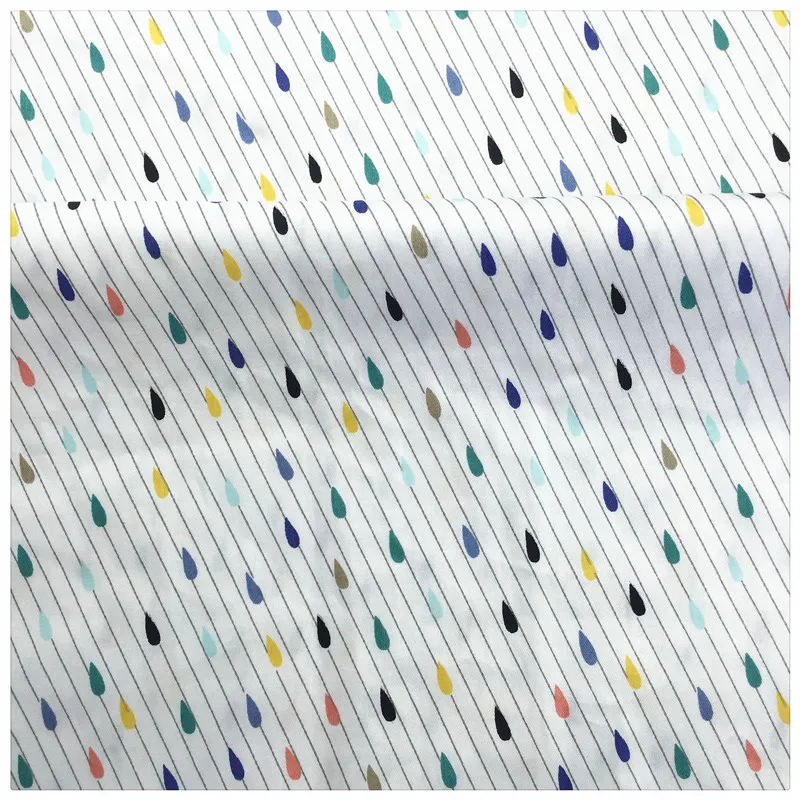 Хлопковые трикотажные цветные капли дождя ткани ткань дом текстиль набор