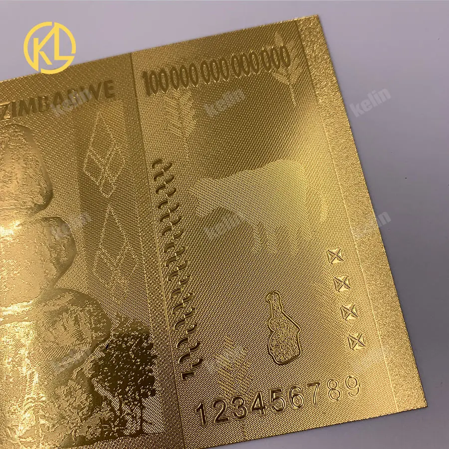 1 шт. Золотая красочная коллекция банкнот с позолотой в размере 100 триллионов