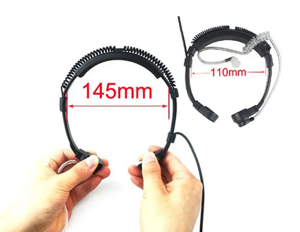 XQF Throat Mic Headset Earpiece PTT For Walkie Talkie Baofeng UV5R