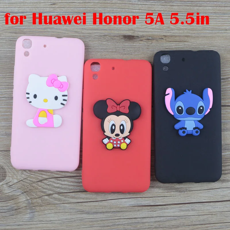 Cute Cartoon Minnie Case for Huawei Honor 5A LYO-L21 5.0&quot Cases Stitch Hello Kitty Mickey Cat Soft TPU Phone Cover |