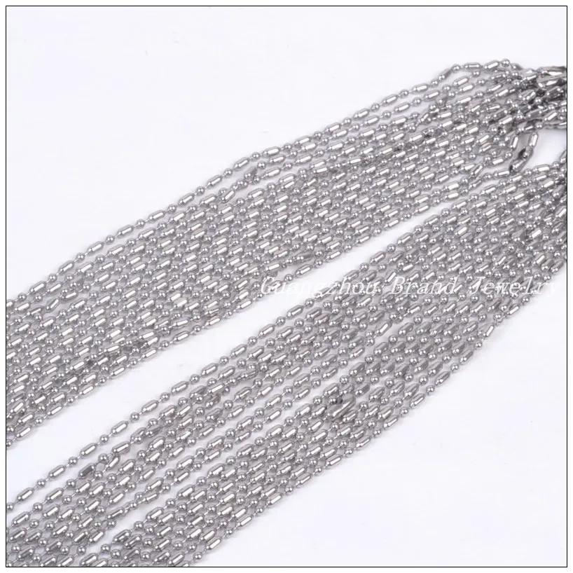 

2mm 100pcs/Lot 316L Stainless Steel Silver color Beads Tone Chain Mens Womens Necklace 16~40" DIY Finding Jewelry