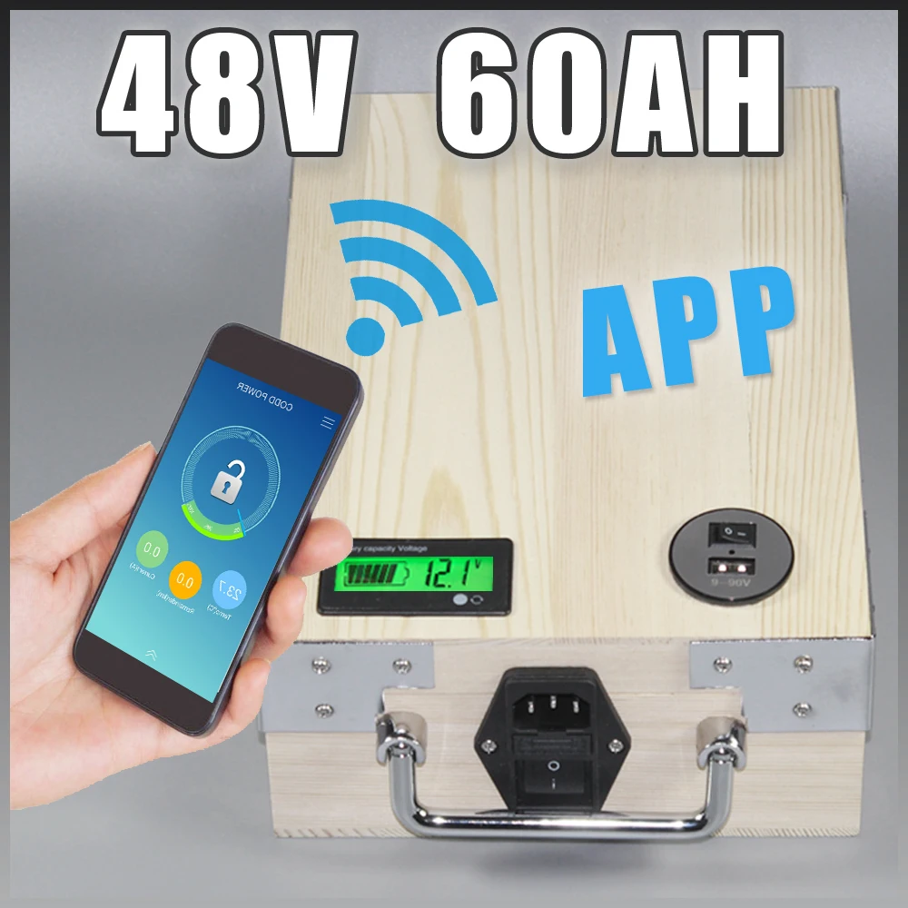 App 48 в 60 А · ч литиевая батарея электрического велосипеда + BMS зарядное устройство