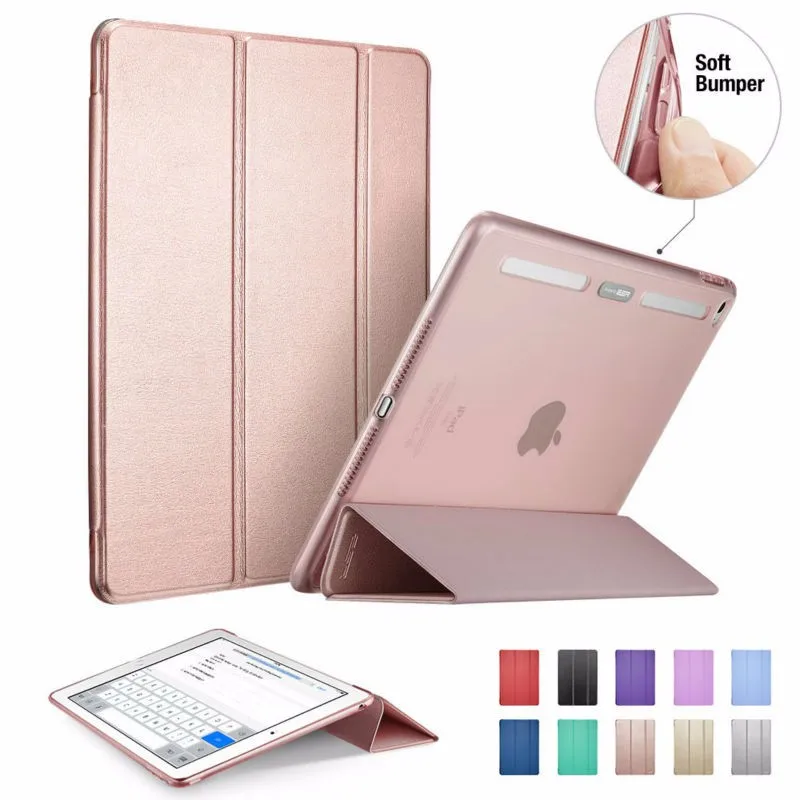 Чехол для iPad Air 2, ESR из искусственной кожи передняя крышка+ Мягкий ТПУ бампер край стенд цветной Авто спящий умный чехол для iPad Air 2