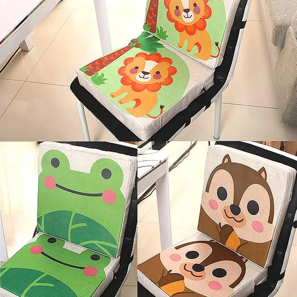 Портативный разборный Регулируемый милый льняной детский обеденный стул с