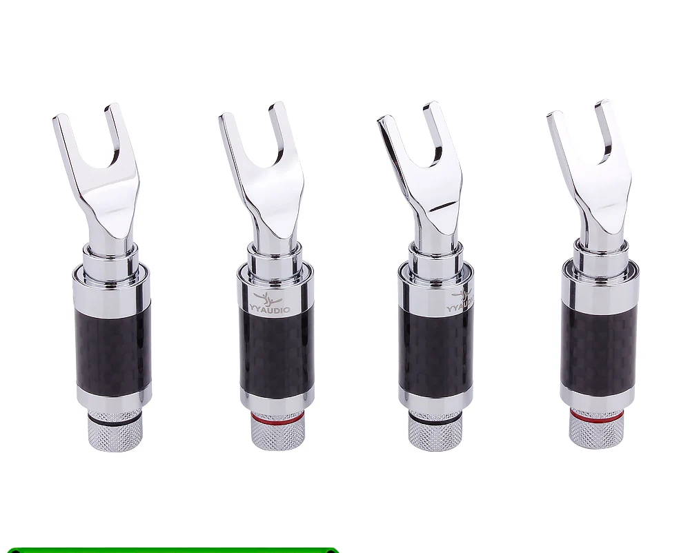 4 шт. Hifi Y Spade штекер высокая производительность углеродное волокно родиевое покрытие банан Y spade разъем