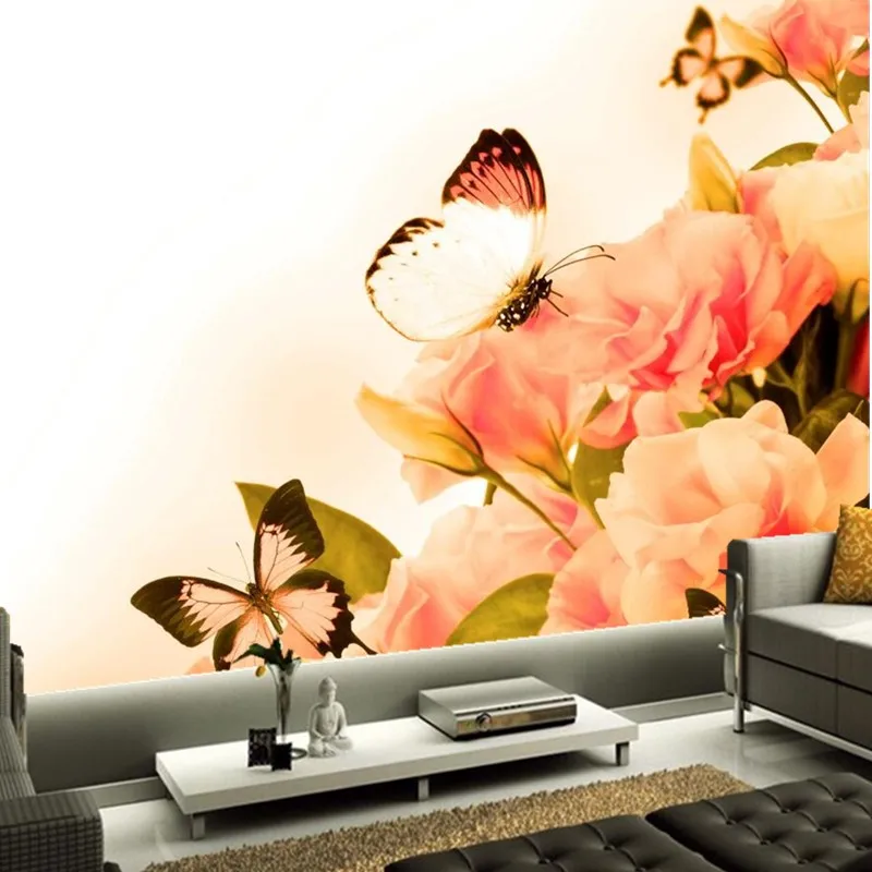 3D фрески на заказ розы бабочки цветы обои для спальни гостиницы ресторана