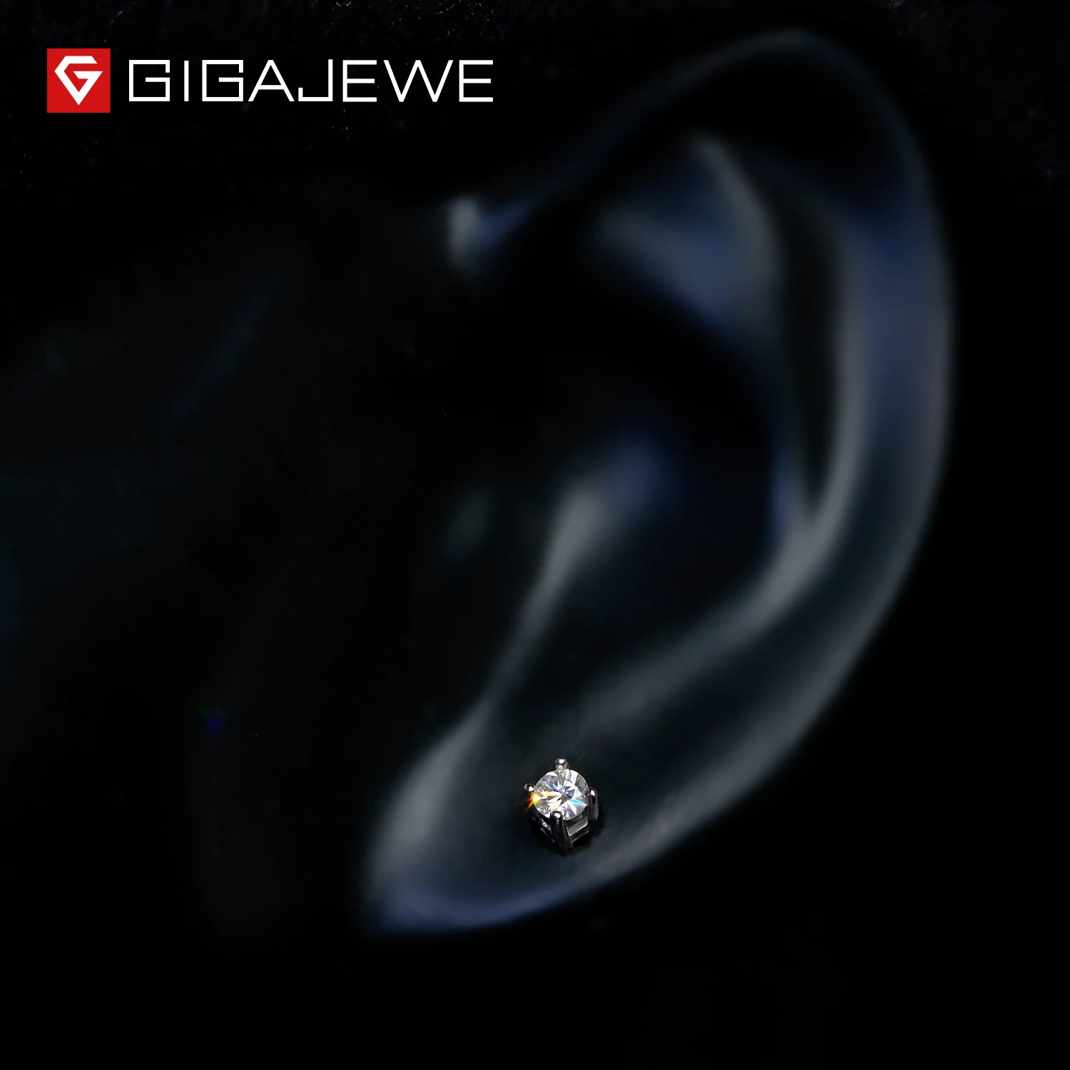 GIGAJEWE EF круглые сережки всего 0.2ct бриллианты прошедшие испытание Moissanite 18K
