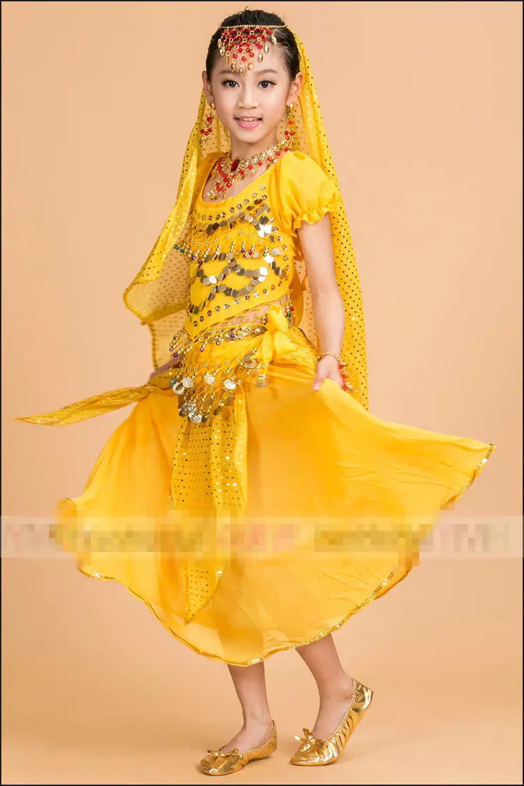 Детские костюмы для танца живота набор восточных танцев девочек одежда