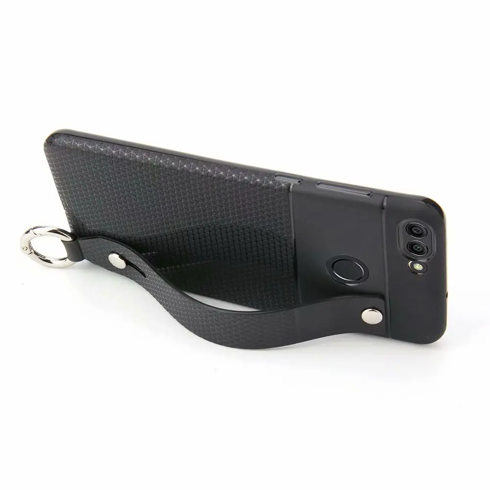 Wrist Strap Soft TPU Phone Case For Huawei P smart Plus 2019 Nova 3 3e 3i 2i Triangle pattern Holder | Мобильные телефоны и