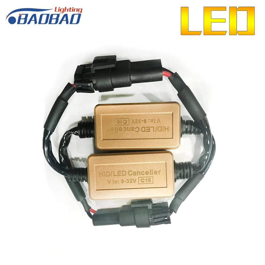 

2 Pcs C16 Car LED Headlight Decoder, Canceller 9005 9006 H1 H3 H4 H7 H11 car styling Error Free Load Resistor Canbus Decoder
