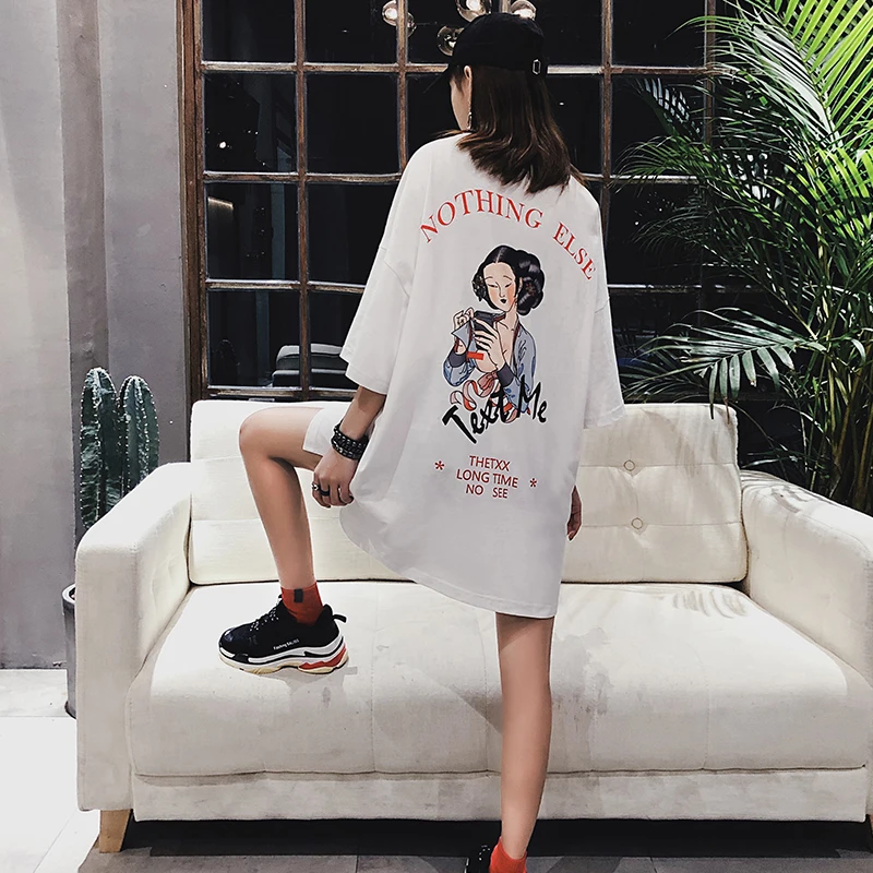 Мужская и женская футболка с коротким рукавом свободная в европейском