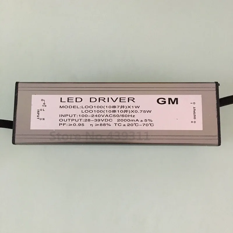 Водонепроницаемый Встроенный светодиодный драйвер 70 Вт/100 Вт IP65 постоянный ток