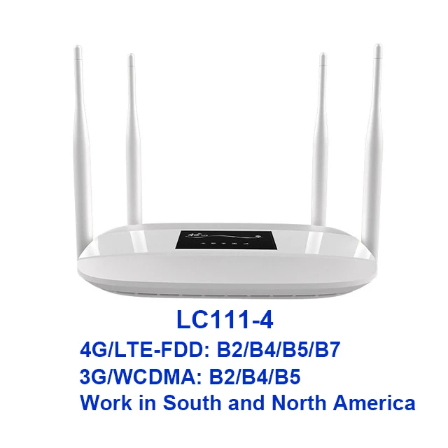 TIANJIE разблокированный 3G 4g домашний 4 антенны sim карта роутер модем 4G wifi точка доступа 4g lte CPE wifi роутер 4G Роутер с слотом для sim-карты - Цвет: LC111-4