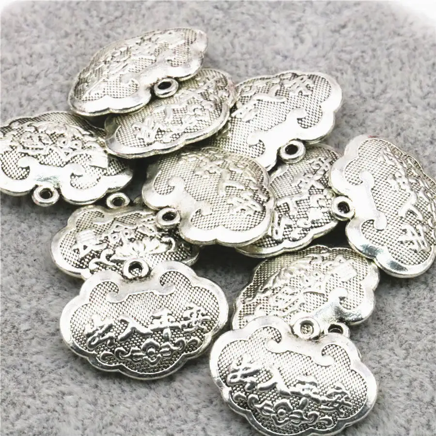 Набор медных подвесок для аксессуаров 10 шт. детали в форме замка Lucky 15x20 мм