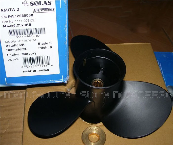 

Free shipping Propeller for Mercury 2 stroke 9.9-15HP outboard motor 9 inches 8 slots High quality 9.25*9