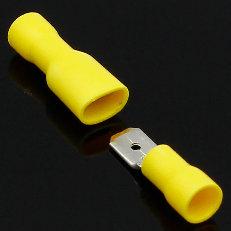 Изолированные электрические обжимные клеммные соединители 25 мм желтого цвета 6 3