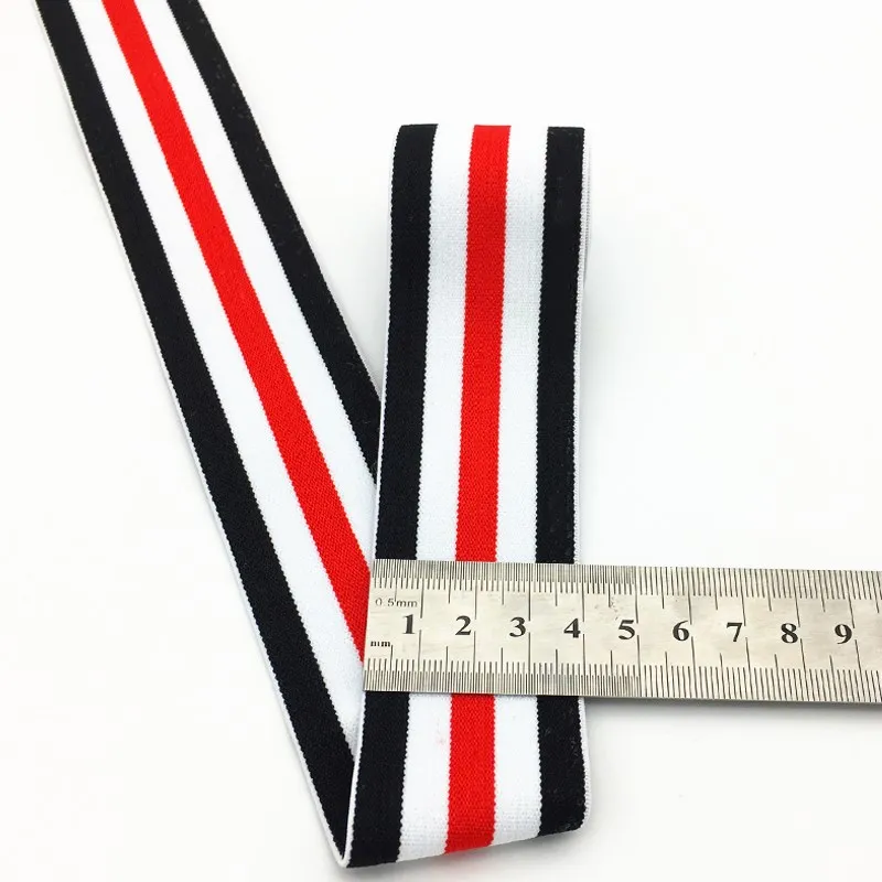Striped 35 40 мм нейлоновая красочная резиновая резинка полосатые плечевые нижние ремни для тесьма для одежды Швейные DIY аксессуары для одежды 1 метр - Цвет: Striped 35