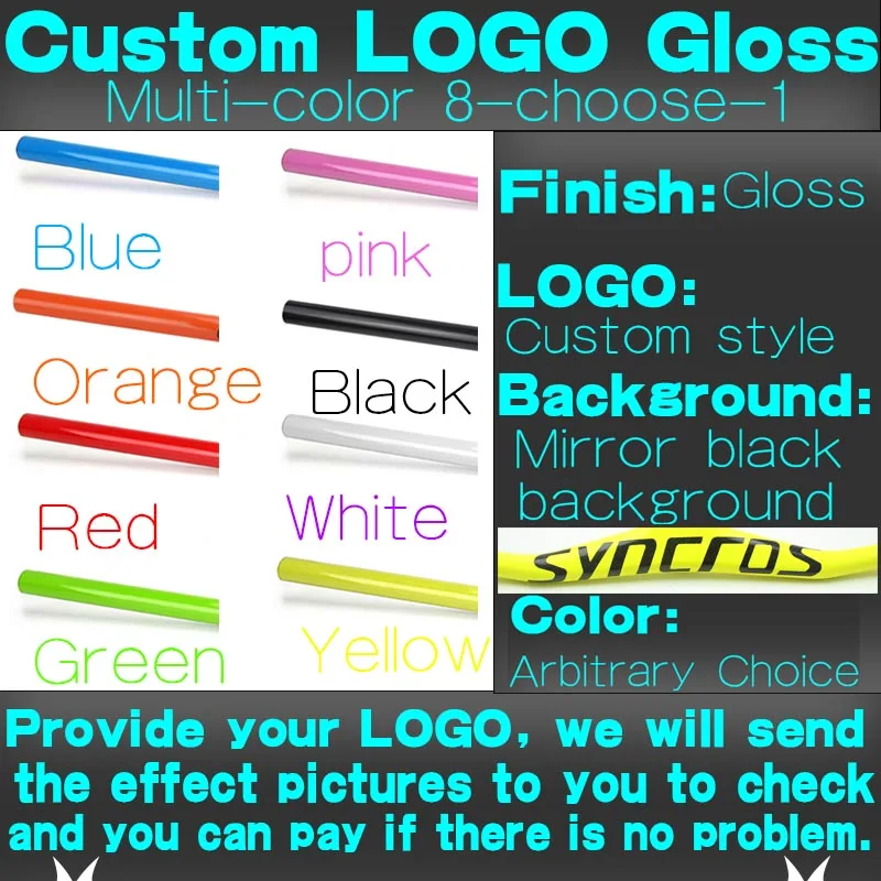 custom 8for1 Gloss MTB Пользовательские Чемпион короткой ножке в форме велосипеда руль 6degree One-образный Интегрированный руль велосипеда с стволовых 40/50/60/70 мм - Цвет: custom 8for1 Gloss