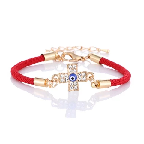 Cute Allah Muslim Religious Heart Moon Bracelet for Women's Eid al-Fitr Jewels of Fatima Eye of Evil Spirit Gift Wholesale - Окраска металла: KC gold 4