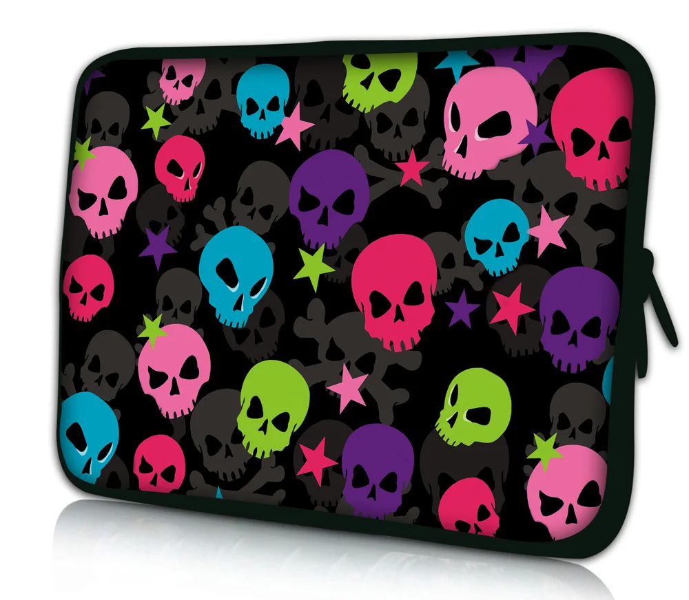Цветной череп 10 &quotСумка для ноутбука чехол 1&quot Asus Transformer Pad TF300 TF300T TF700|laptop bag case|laptop baglaptop skull |