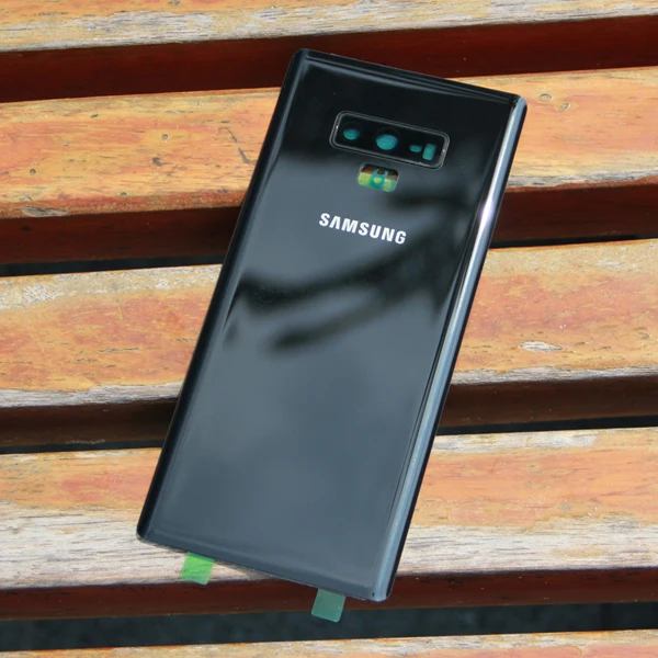 Чехол samsung с задней батарейкой, задней стеклянной крышкой для samsung Galaxy Note9 Note 9 N9600 SM-N9600 N960F, задняя крышка для телефона - Цвет: Black