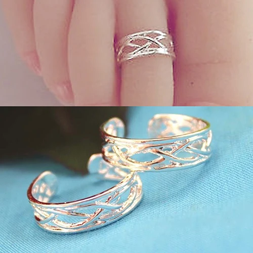 Женские регулируемые кольца с открытым носком посеребренные вечерние ювелирные