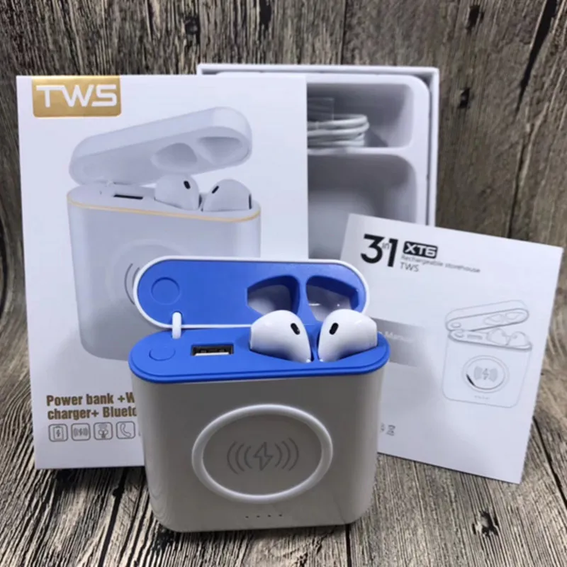 2019 Новый XT6 TWS Bluetooth беспроводной 5 0 супер бас наушники с Беспроводной Зарядная