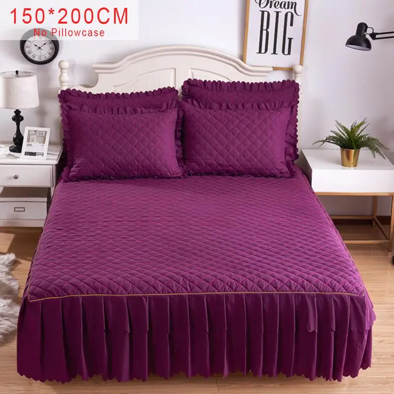150*200 см Твердые хлопковая одно-, двуспальная кровать юбка матраса Petticoat Твин Полный queen постельное покрывало Покрывало постельное бельё - Цвет: 14
