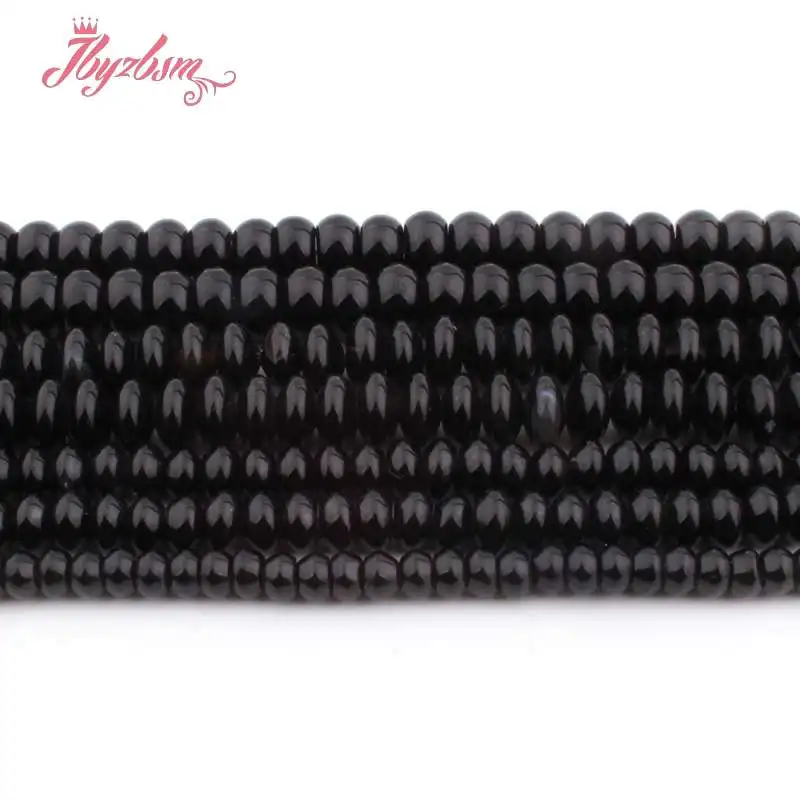 Круглые бусины черного агата Гладкие из натурального камня для самостоятельного